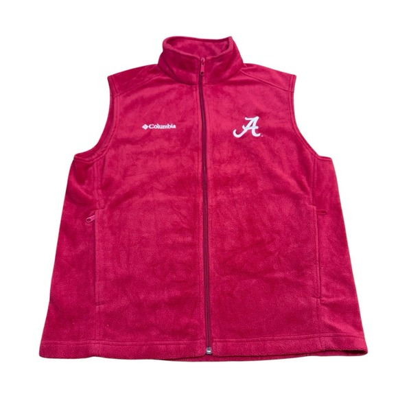 Columbia Steens‎ Mountain Fleece Vest Mens Red Alabama University Outdoor Medium - Picture 1 of 7